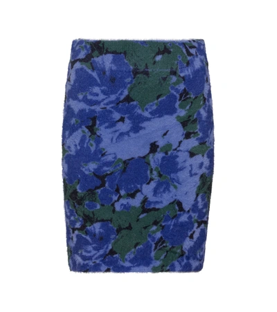 Rotate Birger Christensen Rotate High Waist Floral Printed Mini Skirt In Blue