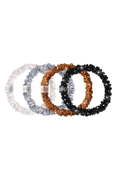 Slip Disco Pure Silk Skinny Scrunchie Set In Multi