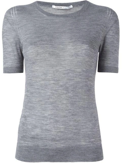 Agnona Cashmere Knitted Top In Grey