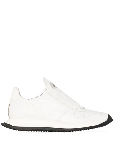 Rick Owens X Swampgod White Low Top Leather Sneakers