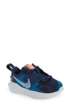 Nike Kids' Crater Impact Sneaker In Navy/orange