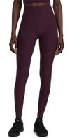 Beyond Yoga Caught In The Midi High-waist Space-dye Leggings In Fig Heather