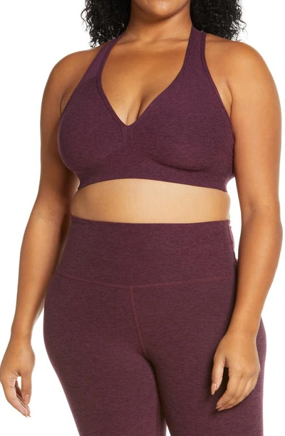 Beyond Yoga Lift Your Spirits Sports Bra In Fig Heather