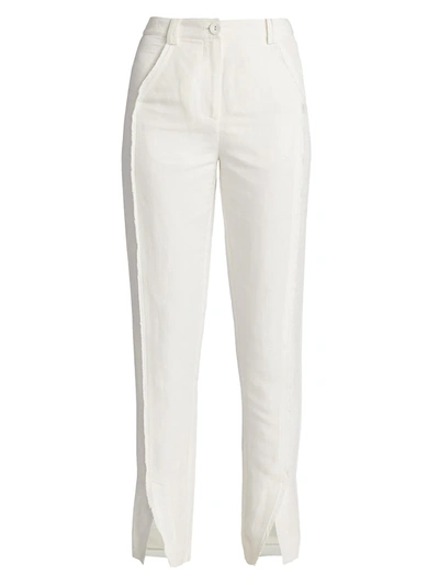 Aje Martino High-waist Tapered Linen Blend Pants In Ivory