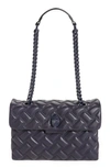 Kurt Geiger Kensington Drench Leather Shoulder Bag In Purple