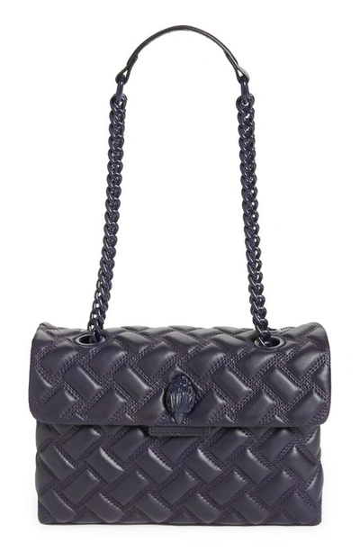 Kurt Geiger Kensington Drench Leather Shoulder Bag In Purple