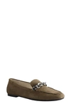 Calvin Klein Elanna Leather Chain Link Loafer In Oak Dna01