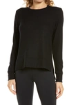 Beyond Yoga Side Slit Longsleeve Pullover In Black