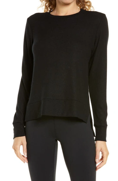 Beyond Yoga Side Slit Pullover In Black