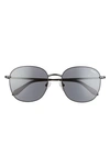 Quay Jezabell 57mm Round Sunglasses In Black / Smoke