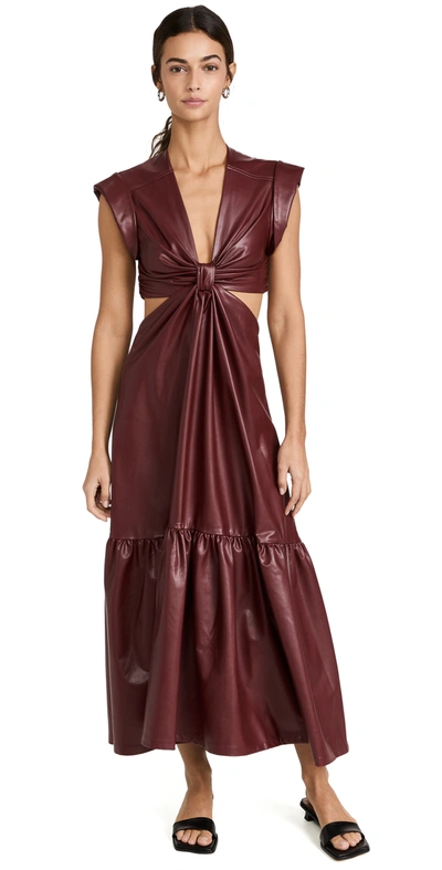 A.l.c Alexandria Faux Leather Cut-out Dress In Burgundy