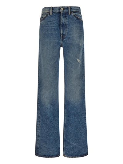 Acne Studios Distressed-effect Bootcut Jeans In Vintage Blue