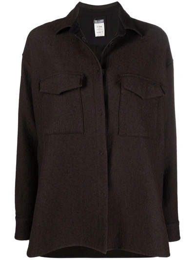 Kristensen Du Nord Buttoned-up Cotton Shirt Jacket In Brown