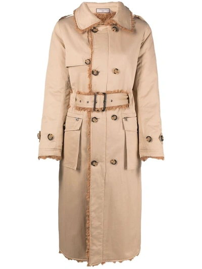 Urbancode Beige Reversible  Cotton And Ecological Shearling Trench