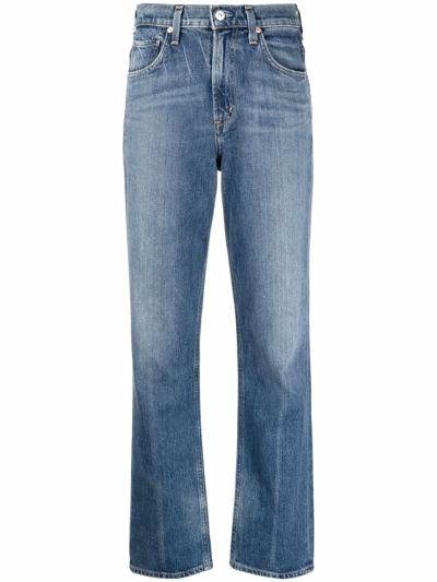 Citizens Of Humanity Blue High Waist Straight Leg Jeans