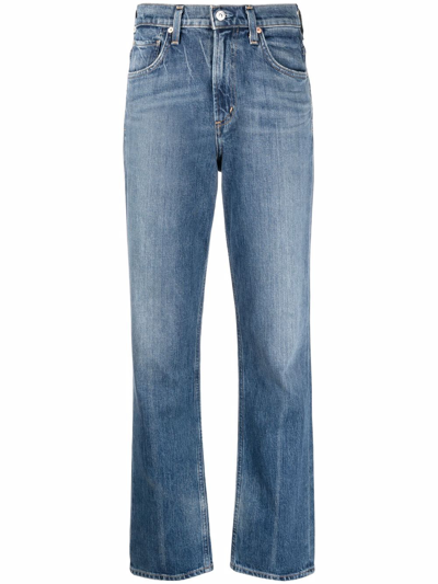 Citizen Of Humanity Blue High Waist Straight Leg Jeans
