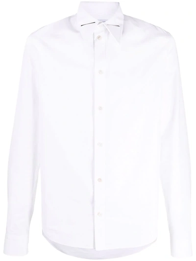 Bottega Veneta Pointed Cut-out Collar Shirt In Weiss