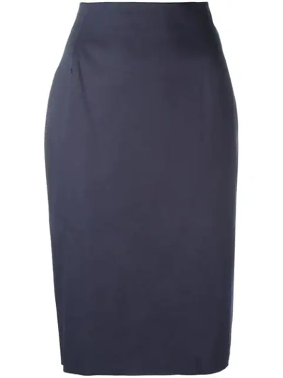 Tomas Maier High-waisted Pencil Skirt In Grey