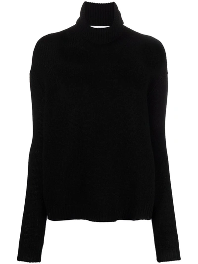 Valentino Black Cashmere Cashmere Roll-neck Jumper