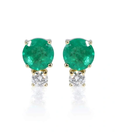 Jemma Wynne 18kt Yellow Gold Emerald And Diamond Earrings