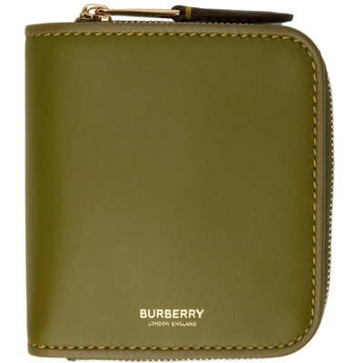 Burberry Green Allington Zip Wallet In Juniper Green