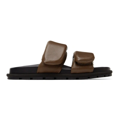 Dries Van Noten Brown Leather Slip-on Sandals In 702 Chocolate