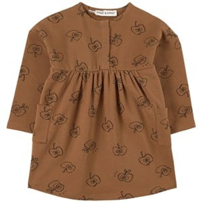 Sproet And Sprout Kids' Apple Print Dress Brown