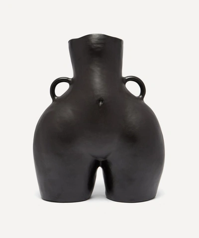 Anissa Kermiche Matte Love Handles Vase In Black