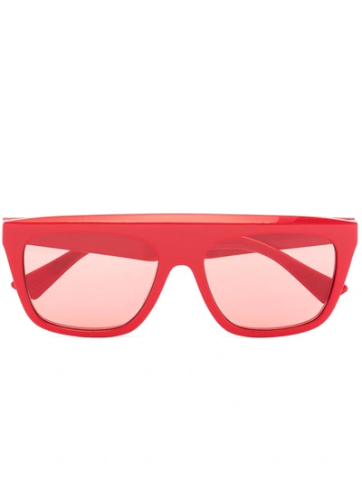 Bottega Veneta Bv1060s Square-frame Sunglasses In Red