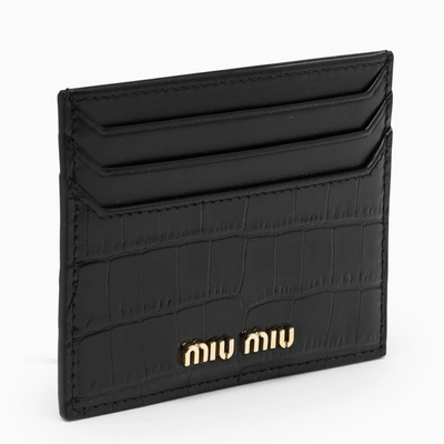 Miu Miu Black Coco-effect Leather Credit Card Holder