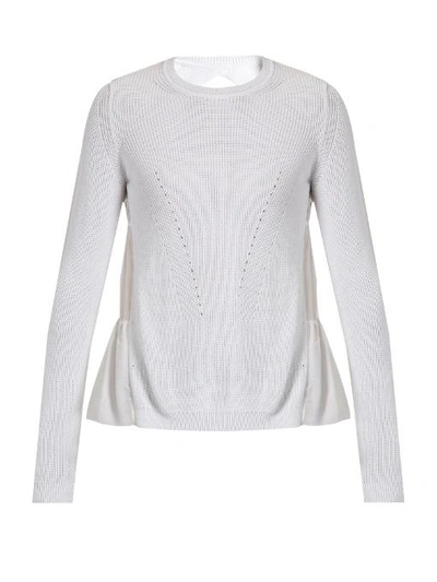 N°21 Ruffled-back Cotton-blend Sweater In White