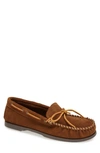 Minnetonka Leather Camp Moccasin In Dusty Brown