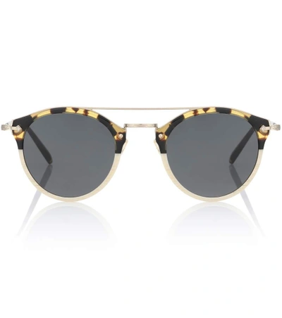 Oliver Peoples Remick Monochromatic Brow-bar Sunglasses, Off White/tortoise In Brown