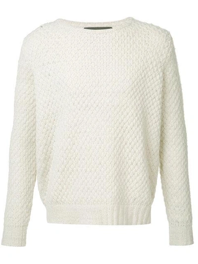 The Elder Statesman Cashmere Crew Neck Jumper In White