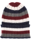 The Elder Statesman Striped Beanie - Blue