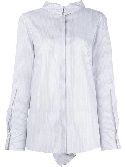 Dorothee Schumacher Pleated Sleeves Striped Shirt In White