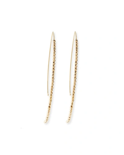 Mizuki 14k Gold Beaded Marquise Drop Earrings