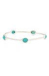 Ippolita Sterling Silver Rock Candy 5-stone Bangle In Turquoise (size 1) In Silver - Turquoise