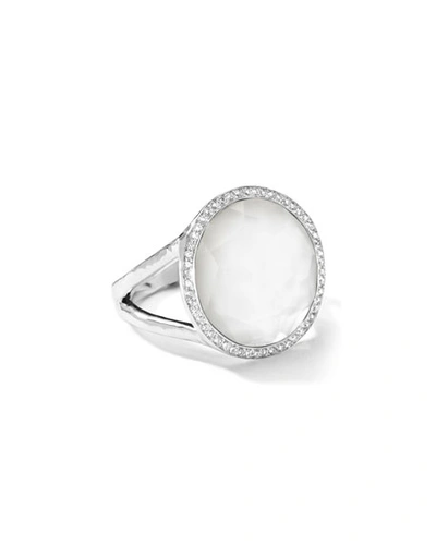 Ippolita Sterling Silver Stella Lollipop Ring In Mother-of-pearl Doublet With Diamonds In White/silver