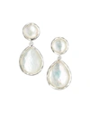 Ippolita Wonderland Mother-of-pearl, Clear Quartz & Sterling Silver Teardrop Snowman Doublet Post Earrings In White/silver