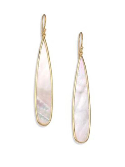 Ippolita Polished Rock Candy 18k Yellow Gold & Mother-of-pearl Drop Earrings In White/gold