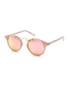 Krewe St. Louis Ii Two-tone Round Acetate Sunglasses, Rose Gold In Camellia/rose Mirror