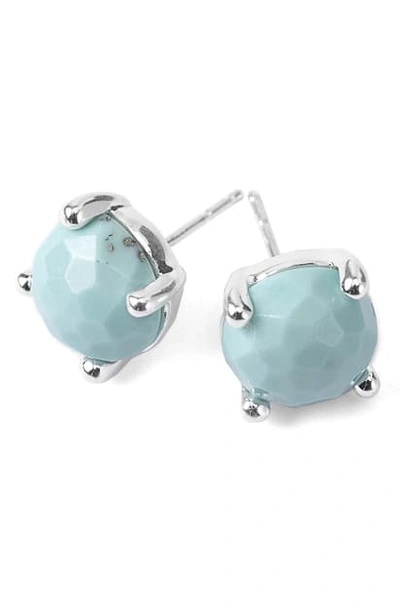Ippolita Silver Rock Candy Mini Stud Earrings In Turquoise In Silver/ Turquoise