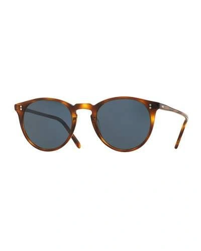 Oliver Peoples O'malley Nyc Peaked Round Sunglasses, Tortoise