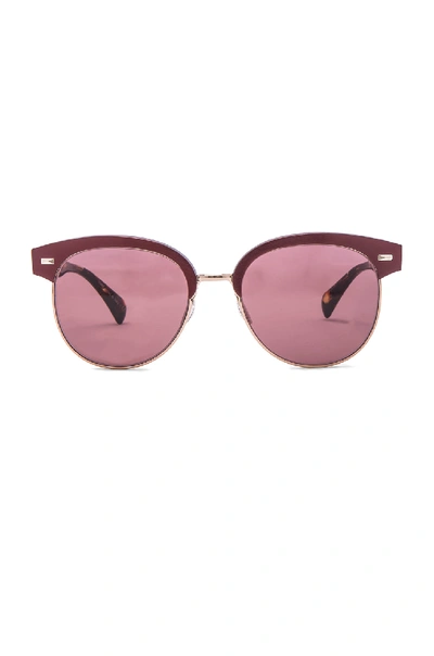 Oliver Peoples Shaelie Monochromatic Semi-rimless Sunglasses, Red In Violet