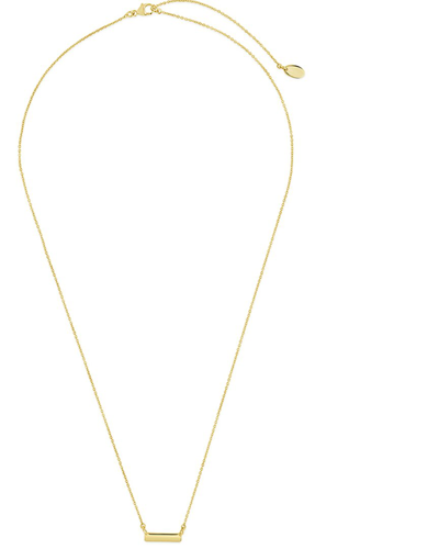 Sf Fine 14k Gold Mini Bar Pendant Necklace