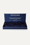 Slip Embroidered Silk Eye Mask In Navy