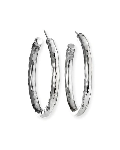 Ippolita Sterling Silver Skinny Electroform Hoop Earrings