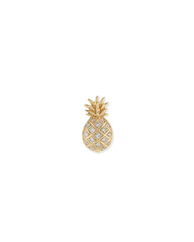 Sydney Evan Pav&eacute; Diamond Pineapple Single Stud Earring In Yellow Gold