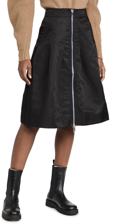 Ganni Recycled Nylon Midi-skirt In Black